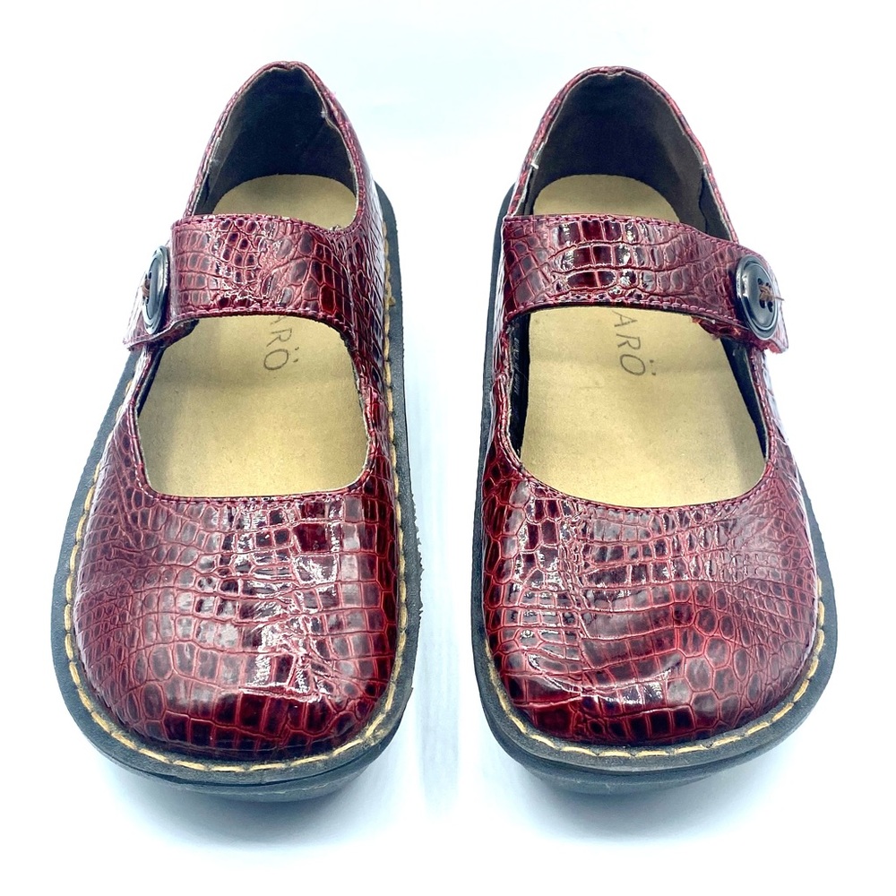 Ingaro | Maroon Snake Skin Comfy Mary Jane’s